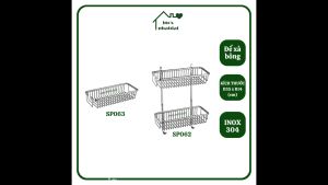 Kệ nhà tắm 2 tầng treo tường PHÁT ĐẠT Inox 304 kệ để đồ xà bông giá để xà phòng (SP062.063)
