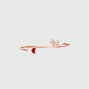 AGATHA | Heart Dog Design Sterling Silver Open Bracelet