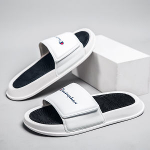 Trendy Mens Slippers Summer Outdoor Beach Wear Soft Bottom Sports Anti-Slip Wear-Resistant One-Strap Slippers for Youth