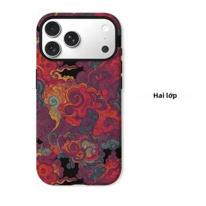 Ốp Điện Thoại iPhone Họa Tiết Mây Xoáy Phương Đông Hai Lớp Chống Sốc Chống Xước Chất Liệu PC+TPU Mềm Mại Chống Bụi Chống Trơn Trượt