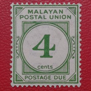 Koleksi Prangko lawas malaysia kuno langka 4 cents 1936