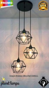 Lampu Gantung Hias Minimalis Modern Klasik Prisma Tanpa Isi 3 In 1