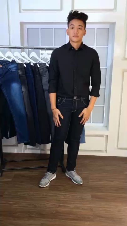 FIFTY ONE TERLARIS Celana Pria Jeans Panjang Slimfit Calana Warna Black
