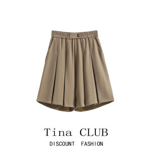 Quần Short Vest Nữ Cỡ Lớn Tina CLUB Mùa Hè Quần Ống Rộng Cạp Cao Thường Ngày Dáng Chữ a Cạp Cao Cạp Cao