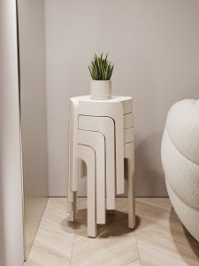 Thickened Plastic High Chair Durable Stacking Dining Table Chair Extra Seat round Chair Home Use Utility European Style
