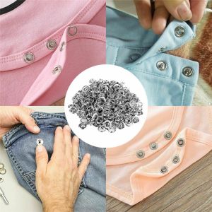 Metal Sewing Prong Rings Buttons DIY Clothes Press Studs Pliers Snap Craft Fasteners with Clip Tool