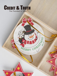 Christmas Tree Decoration Christmas Ball Hanging 2 Wood Decorations Christmas Hand Card Gift Decoration Packaging Pendant Christmas