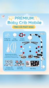 Đồ Chơi Treo Nôi Cũi Bằng Vải Tự Động Quay kèm Phát Nhạc 36 Bài Hát Cho Bé Sơ Sinh Baby Crib Mobile - Lalala baby