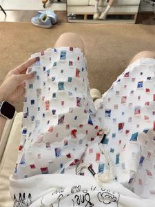 Quần Short Kẻ Sọc Nhiều Màu Mùa Hè Mới Cho Nam Quần Thể Thao Rách Quần Ống Đứng Rộng Rãi Quần Ngắn Năm Điểm