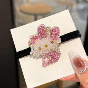 Kt Cat Hair Clip Heavy Work Pink Crystal Duckbill Hair Accessory Cute Girl Heart Fringe Hair Edge Clip Womens Headwear