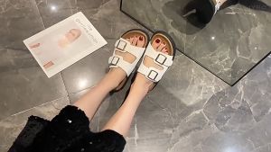 DS รองเท้าแตะผู้หญิง รองเท้าแตะ ยางPVC รองเท้าแตะไบเก้นสายเข็มขัด2สายแบบสวมพอดีทรงเท้าใส่แล้วเท่ห์โอมันนีมาก ไซส์ 36/37-40/41 (เท้าอวบเพิ่ม 1 ไซส์)