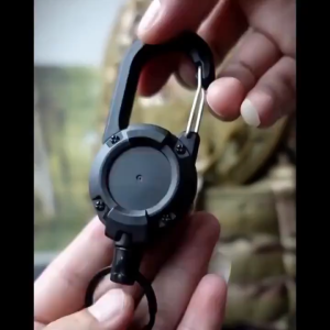 Anti-theft Metal Easy-to-pull Buckle Rope Elastic Keychain Sporty Retractable Key Ring Anti Lost Retractable Badge Holder