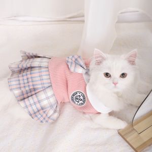 Dog Cat JK Dress For Female Pet Clothes Shih Tzu Puppy Cat Skirt