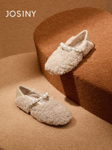 Josiny | Plush Fuzzy Warm Loafer Mary Jane Shoe