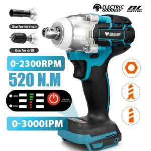 TW285 520N.m Brushless Electric Impact Wrench 1/2 Inch Cordless Wrench Car Repair Socket Power Tool for Makita 18V Battery Pin