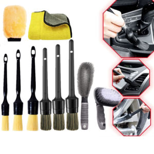 12ชิ้นรายละเอียดรถแปรงทำความสะอาดที่นั่งรายละเอียดแปรงล้างรถ Slit แปรงสำหรับทำความสะอาดรถ แปรงทำความสะอาด แปรงขนหมูป่า ชุดแปรงขนหมูป่าธรรมชาติ แปรงล้างรถ แปรงปัดฝุ่น แปรงล้างรถยนต์ แปรงดีเทลลิ่ง แปรงปัดฝุ่นอเนกประสงค์ ผ้าเช็ดรถ ฟองน้ำล้างรถ ถุงมือล้างรถ