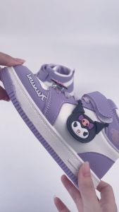 JUSTSL 2024 Autumn Winter Kuromi Board Shoes Melody Princess Shoes Childrens Cute Leather Sneakers