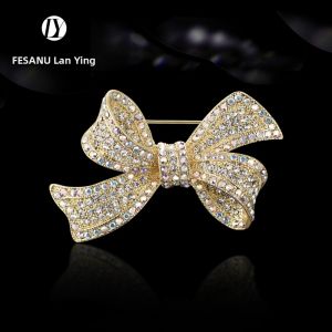 FESANU | Luxurious Bow Brooch Austrian Crystal