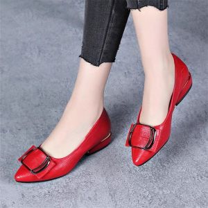 Special Offer Flat Bottom Single Shoes Womens 2025 New Spring Autumn Soft Leather Low Heel Small Leather Shoes Slip-On Fashionable Flats