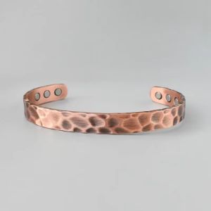 Pure Copper Bracelet Men Arthritis Adjustable Women Cuff Therapy Health Energy Irregular Surface Bangles