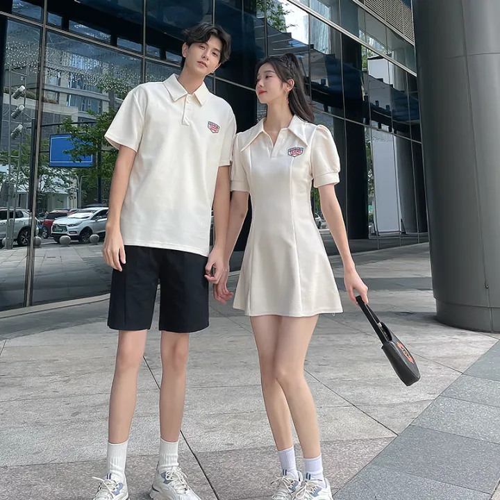 Polo%20Collar%20Bubble%20Sleeve%20Womens%20Korean%20Style%20High%20Waist%20Short%20Skirt%20Couple%20Matching%20Cotton%20Knitted%20Summer%20Dress%20-%20Image%207