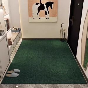 French Style Pure Color Entrance Mat Home Living Room Anti-Slip Durable Polyester Fiber Door Mat Customizable Size Dust Removal