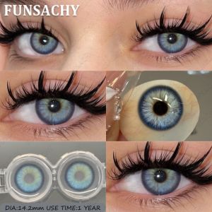 FUNSACHY 1 Pair Color Contact Eye Color Lenses Makeup Natural Black Lens Cosmetic Brown Eyes Lenses Woman Makeup Beauty Softlens