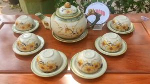 Bộ Ấm Chén Bát Tràng Hoa Vẽ Tay TOKDODO