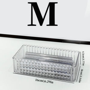 Rectangular Transparent Cosmetic Drawer Organizer Divider Box Makeup Lipstick & Brush Storage Case for Sundries Sorting