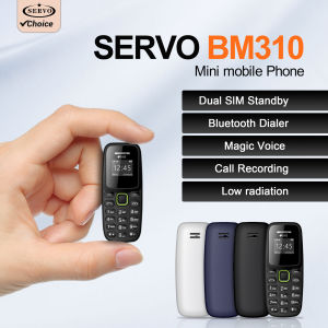 SERVO | SERVO BM310 Super Mini Mobile Phone 2G GSM Dual SIM Bluetooth Dialer Call Recording Magic Voice Smaller Button Backup Cellphones