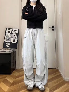 Quần Ống Rộng Dáng Rộng Cho Nữ Quần Thể Thao Ngoài Trời Nhanh Khô Quần Áo Bảo Hộ Lao Động Phong Cách Mỹ Hai Lớp Chống Gió