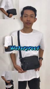 Tas Selempang Bahan Bimo Waterproof Anti Air Slempang Bahu Pria PEGE Chalio Model 2in1 Slempang Dan Pouch - PG 8979