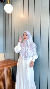 Kerudung Instan Hijab Bergo Printing Pad Motif FLORAL Printing Eksklusif