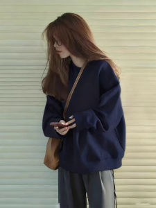 Áo Hoodie Tròn Cổ Dày Lót Flannel