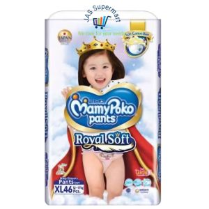 MamyPoko Royal Soft Boy Diaper Pants XL 46pcs | Organic Cotton Diaper for Boys 12–17kg | Japan-Quality Rash-Free Fit | Soft & Leakproof Diaper Pants | Premium Diapers for Toddlers