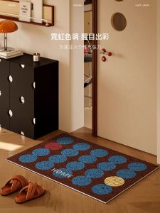Miji Vintage round Entrance Mat Anti-Slip Dirt Trapping Door Mat Customizable Home Textile PVC Material Easy to Clean