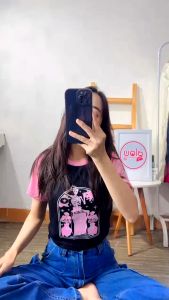 SR FASHION - Crop Top Wanita Pink Bone