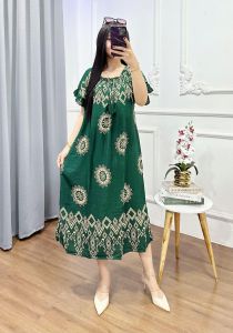 DASTER FUJI NAURA TERBARU LENGAN SUSUN LEHER KARET DAN TALI PINGANG NYAMAN UNTUK BUSUI