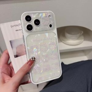 Sanrio | Ốp Điện Thoại iPhone Họa Tiết Hello Kitty Thiết Kế Laser Dễ Thương Bảo Vệ Ống Kính Chống Sốc Dành Cho Pro Max 17 16 15