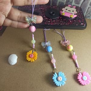 Tali Hp Korea/Gantungan Hp Manik DAISY/gantungan hp aesthetic korea-Tali Strap Hp/Gantungan Kunci Lanyard Aksesoris Handphone Rantai Pelangi