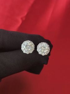 Diamcity (Free Gra Certificate) Anting-Anting Moissanite 1 Karat Anting Wanita Bentuk Kepingan Salju Hadiah Hari Valentine