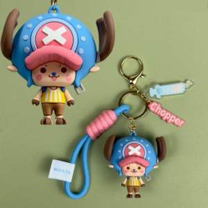 One Piece Anime Straw Hat Pirate Crew Keychains Bag Charm Trinket Action Figure | Monkey D Luffy Roronoa Zoro Sanji Nami Usopp Chopper