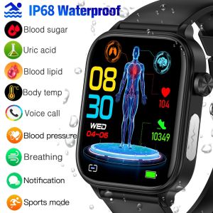 ET570 Smart Watch Smartwatch For Men Women Blood Lipid Uric Acid Blood Glucose ECG Body Temperature Monitoring Bracelet Bluetooth Call Waterproof Sport Fitness Tracker