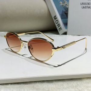 2025 New Fashion Metal Sunglasses INS Versatile Elegant Simple Style Light Luxury Round Frame Womens Sunglasses