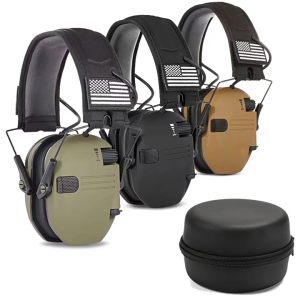 Outdoor Tactical Electronic Shooting Earmuff Gun Range Anti-noise Headset WK Sound Amplification Hearing protector Top Quality