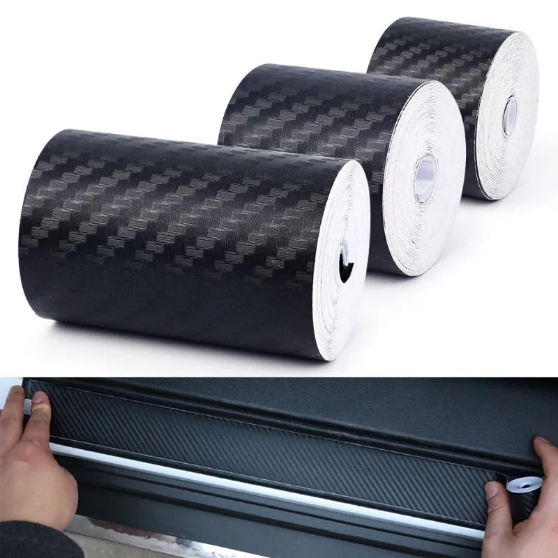 🔥Fast shipping🔥3/5M Rolls 5D Carbon Fiber Black Car Bumper Door Guard Protection Film Car Door Sill Protector Sticker