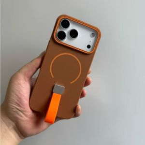 For Magsafe Magnetic Silicone Strap Grip Ring Case for iPhone 17 Air 16 15 14 Plus 13 12 11 Pro Max Shockproof Bumper Back Cover