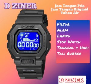 COD BISA BAYAR DITEMPAT JAM TANGAN PRIA ANTI AIR/JAM TANGAN D ZINER MODEL DIGITAL PAKET BOX TALI RUBBER