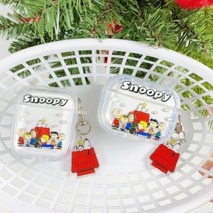 Cute Snoopy Cartoon Roof Design Protective Case for Wireless Bluetooth Apple Airpods Pro3/4 Headphone Covers Soft Silicon Shell