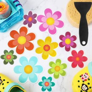 FEATSHOP64FE8 เพวา อ่างอาบน้ำกันลื่น 3.993.93นิ้วค่ะ พร้อมที่ขูด1อัน สติกเกอร์สลิปสำหรับอ่างอาบน้ำ ดอกไม้ประดับดอกไม้ บันไดปูกันลื่น อ่างอาบน้ำอ่างอาบน้ำ